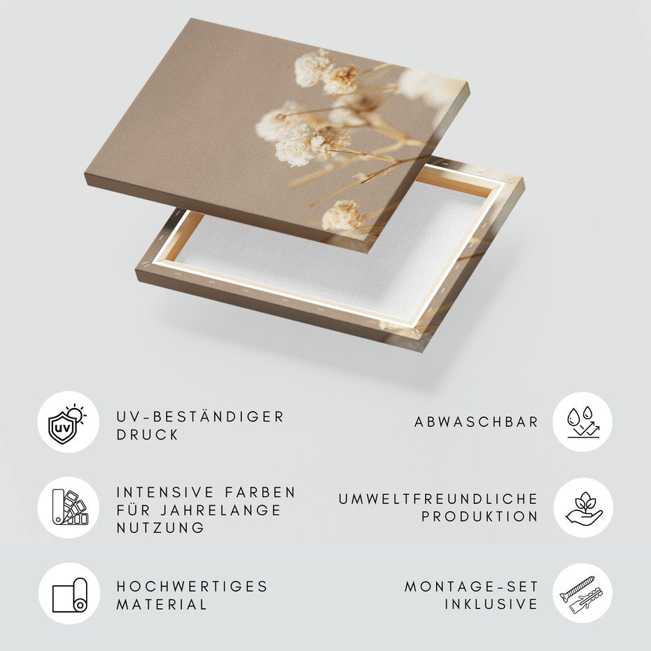 Obraz na płótnie - kwiaty, suszone, delikatne