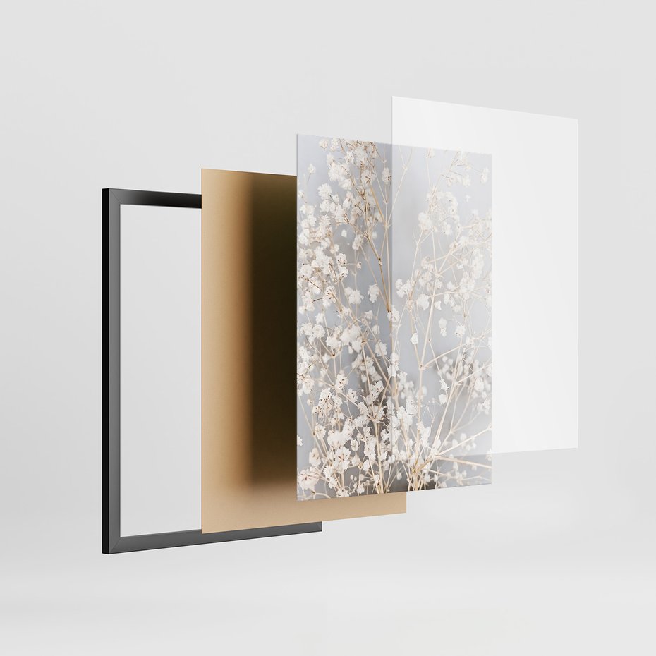 Zestaw obrazy w ramie, plakaty - kwiaty,kawa,tekst - rama czarna