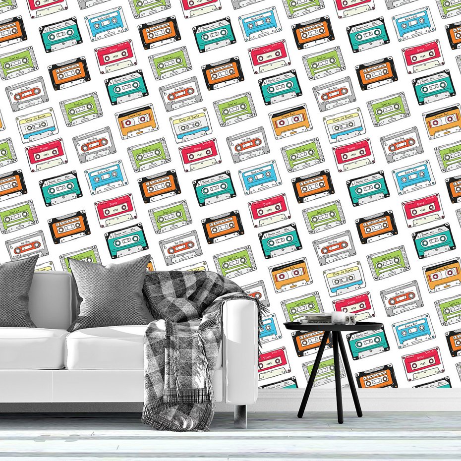 Tapeta - kasety, muzyka, retro