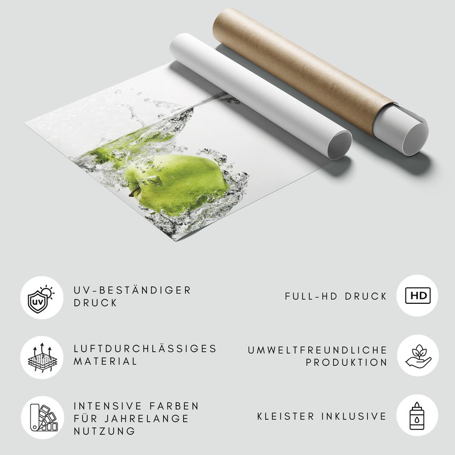 Fototapeta - jabłka, woda, świeżość