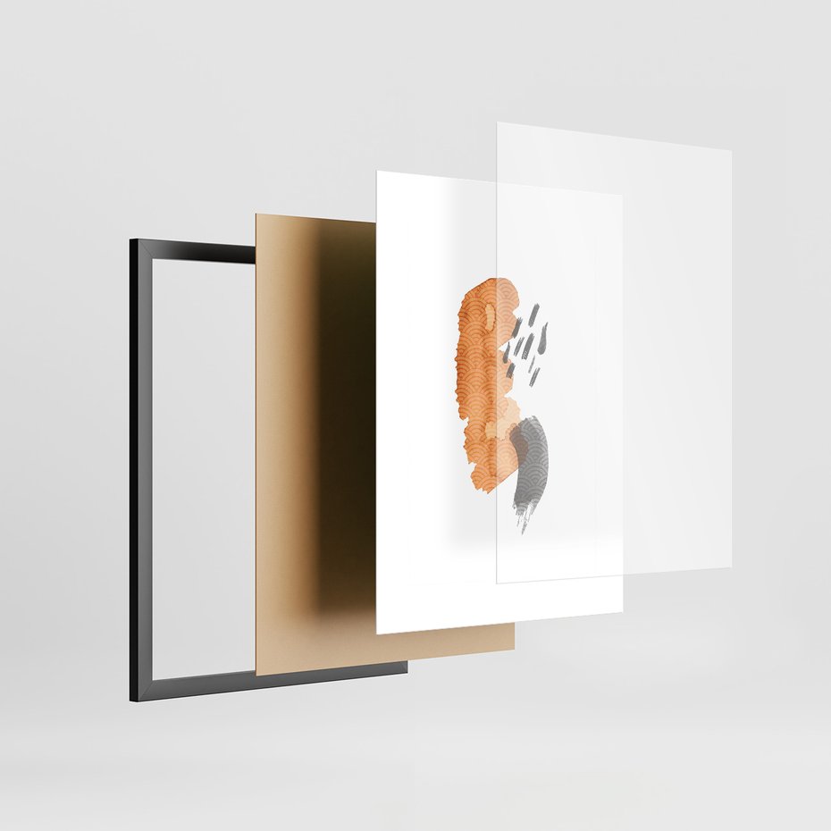 Zestaw obrazy w ramie, plakaty - abstrakcja, geometryczne, kształty - rama czarna