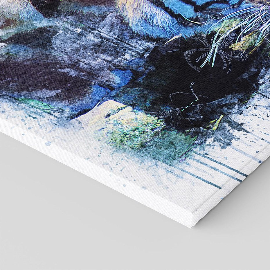 Obraz na płótnie - tygrys, woda, akwarela