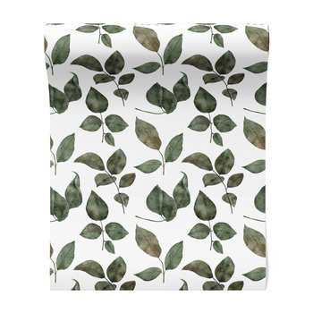 Tapeta - liście, gałązki, akwarela