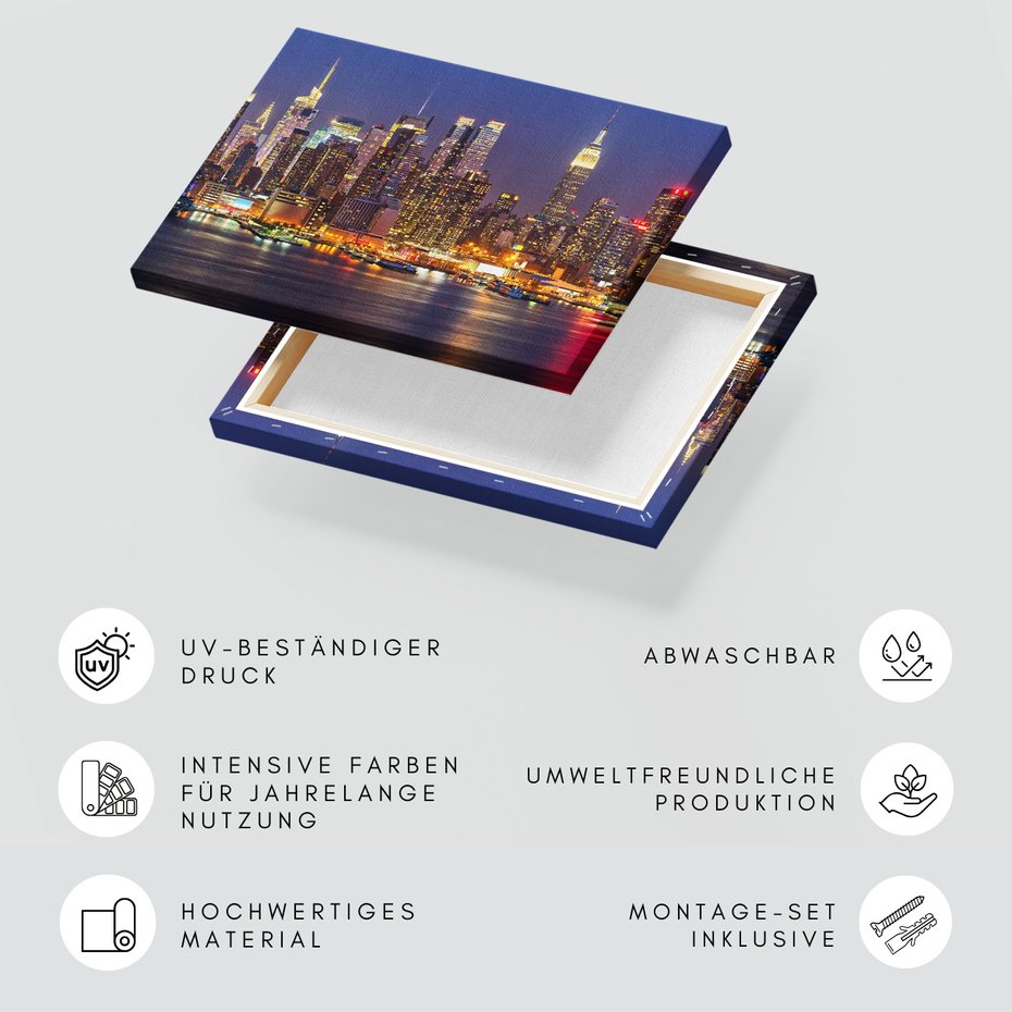 Obraz na płótnie - miasto, noc, panorama