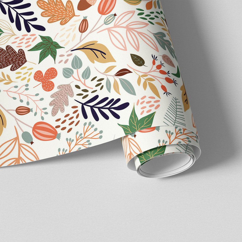 Tapeta - liście, żołędzie, owoce