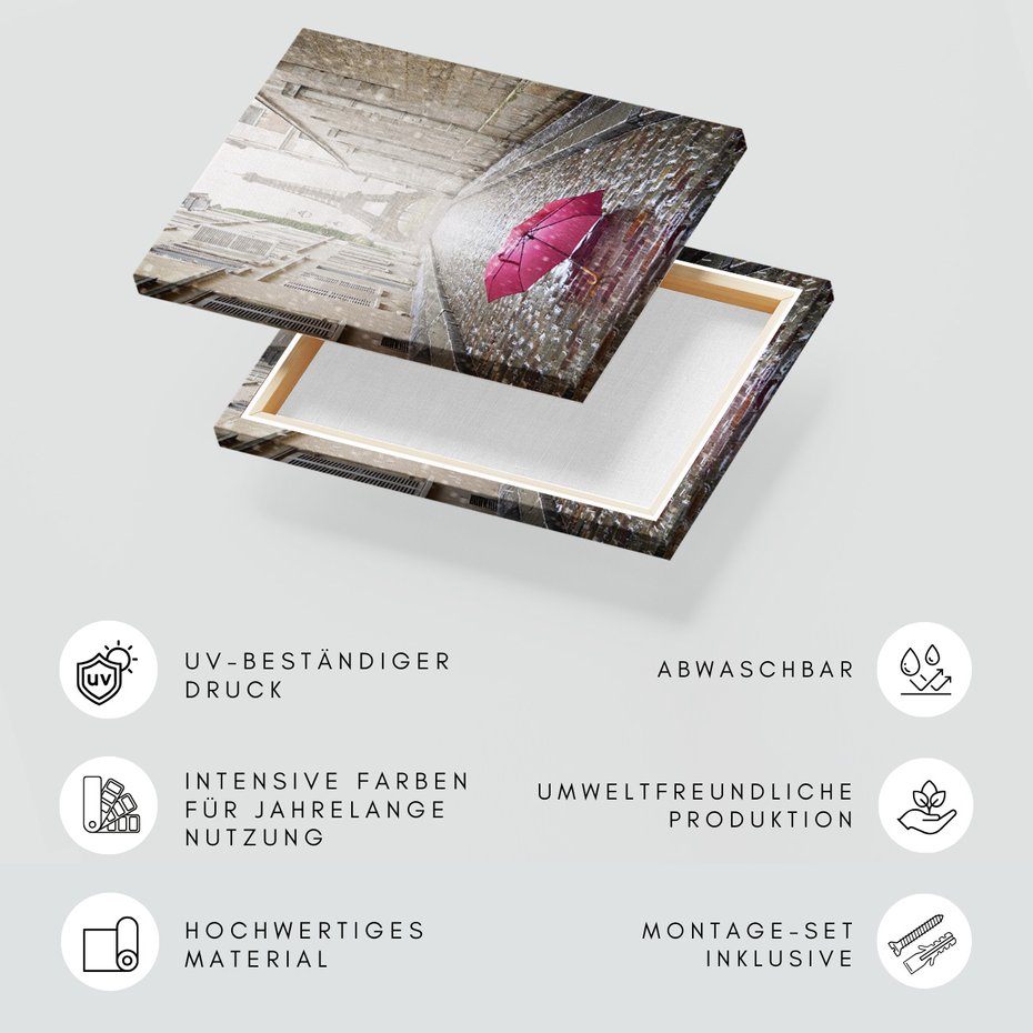 Obraz na płótnie - Paryż, deszcz, ulica