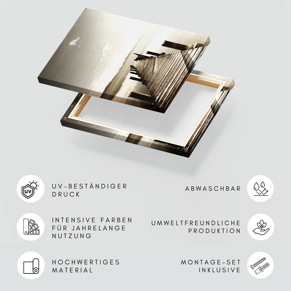 Obraz na płótnie - jezioro, pomost, woda