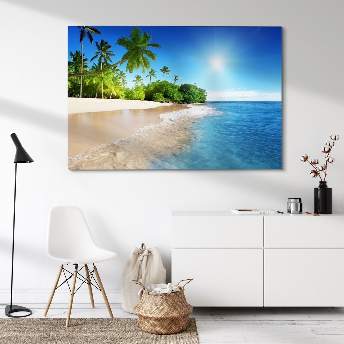Obraz na płótnie - plaża, morze, palmy