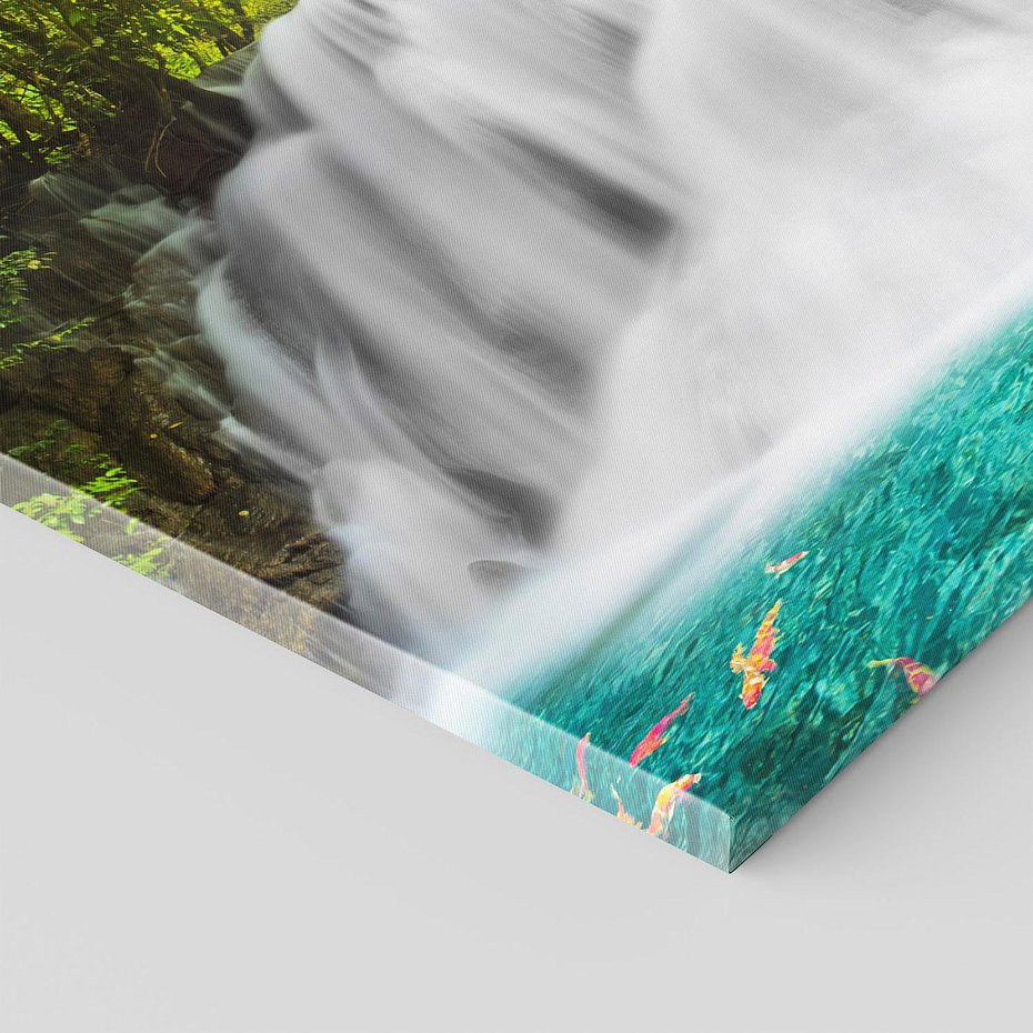 Obraz na płótnie - wodospad, las, natura