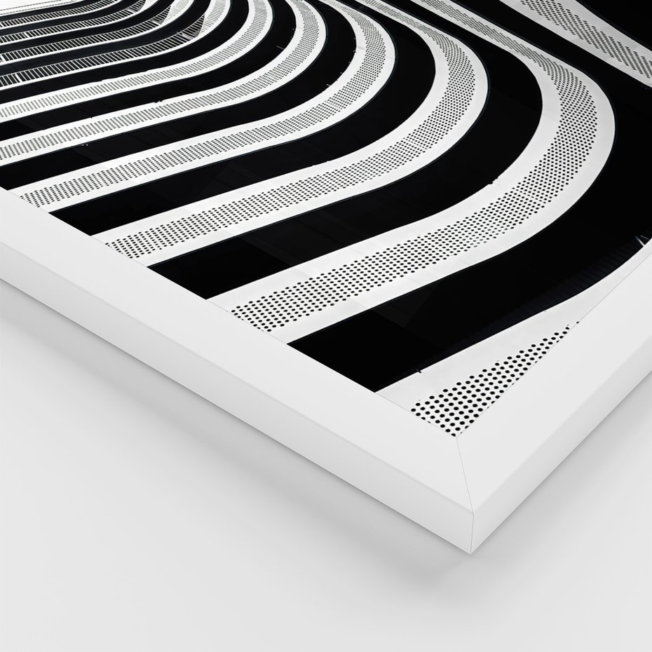 Zestaw obrazy w ramie, plakaty - struktura, schody, architektura - rama biała