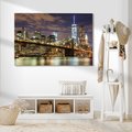 Obraz na płótnie - miasto, most, noc