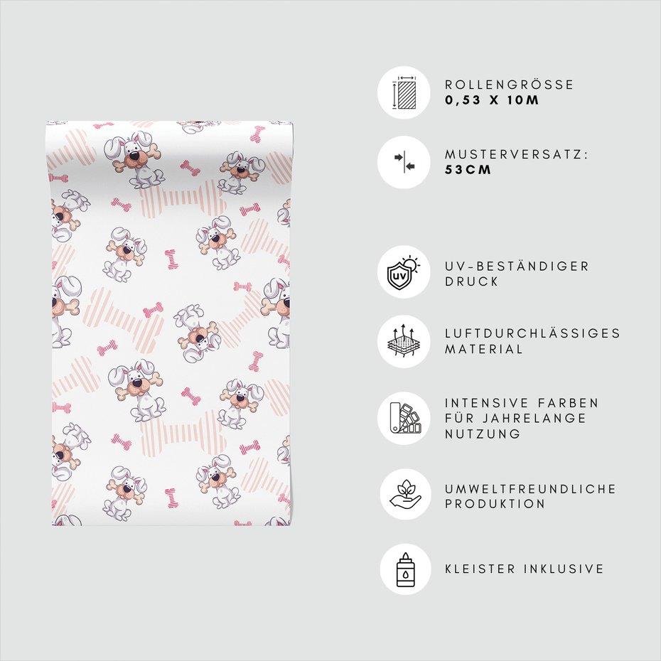 Tapeta - dziecięca, pies, kość,