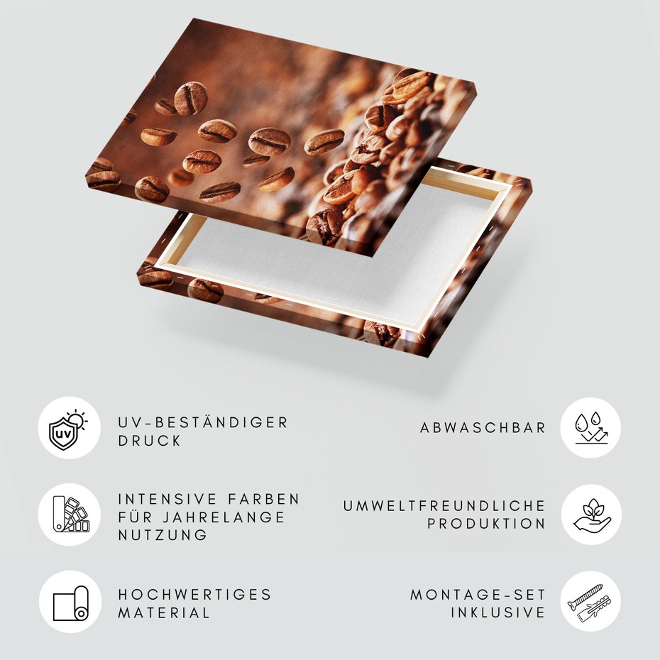 Obraz na płótnie - kawa, ziarna, napój