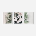 Zestaw obrazy w ramie, plakaty - rośliny, kwiaty, liście - rama biała