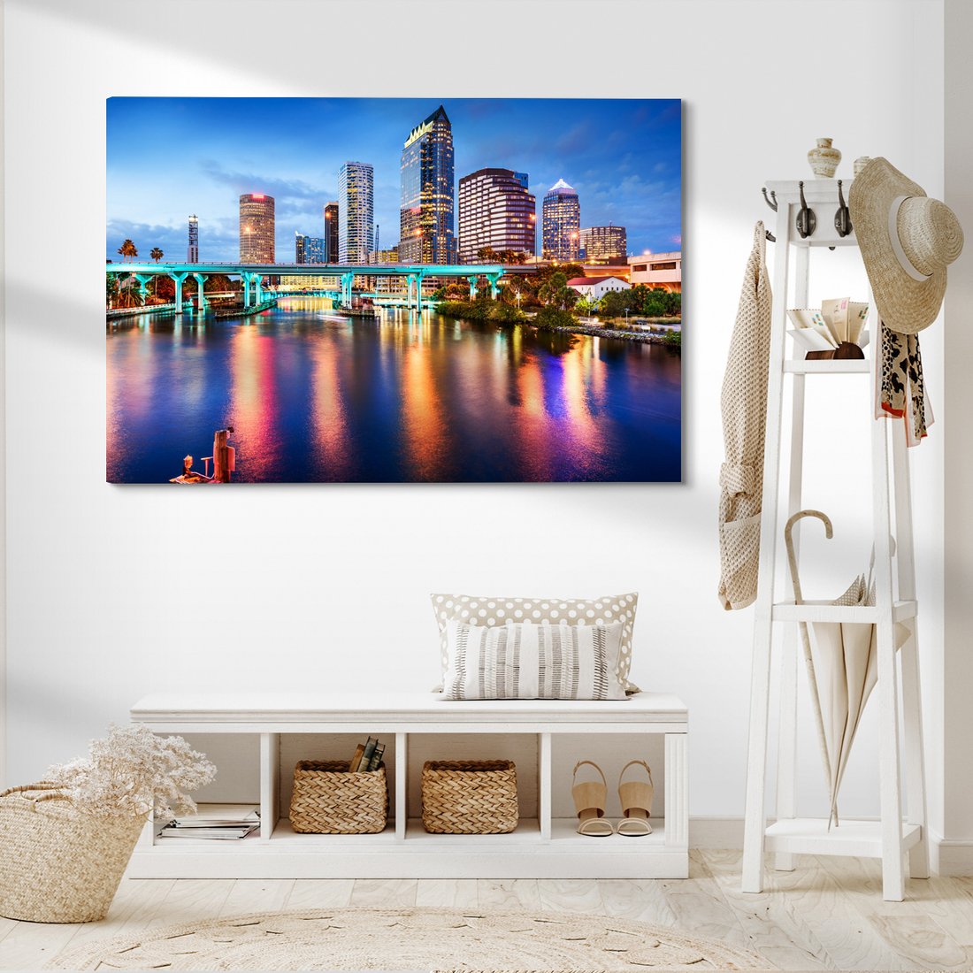 Obraz na płótnie - miasto, most, woda