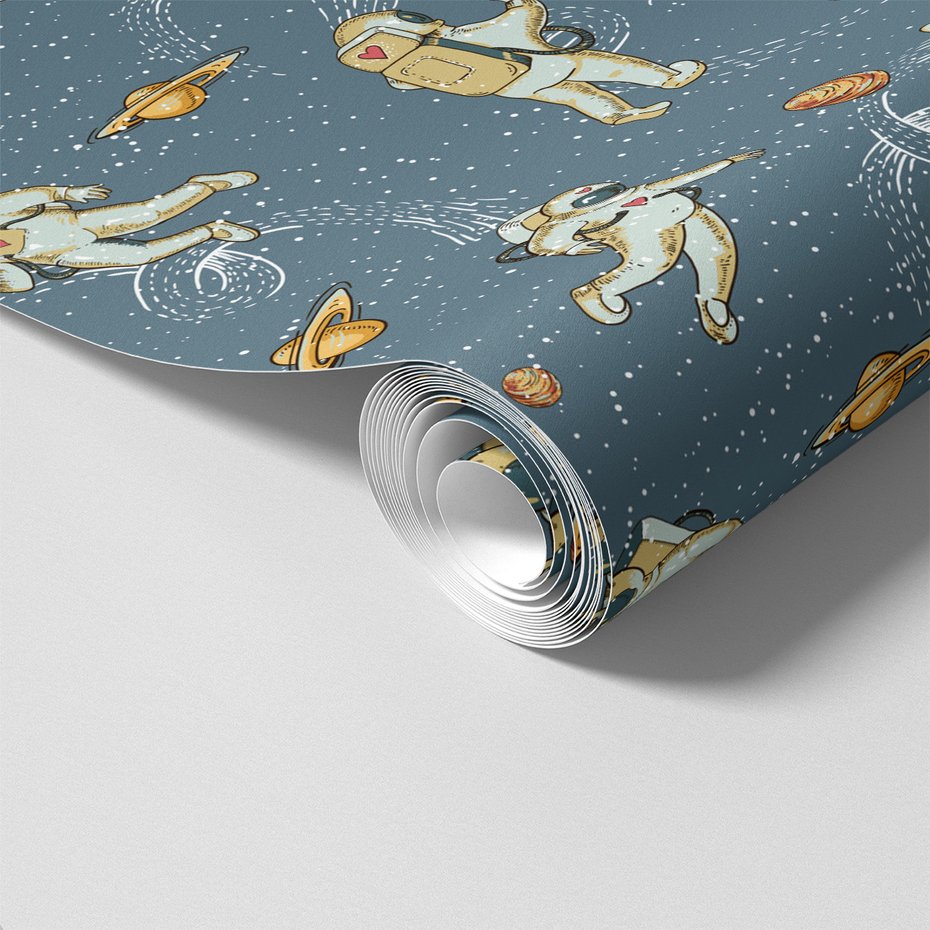 Tapeta - dziecięca, astronauci, planety,