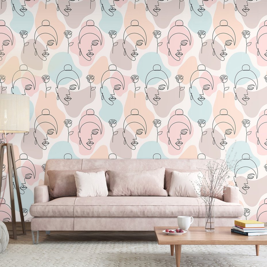 Tapeta - kobieta, twarz, róża