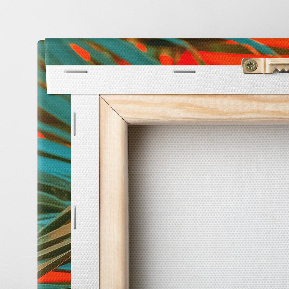 Obraz na płótnie - liść palmy, pomarańczowy, abstrakcja