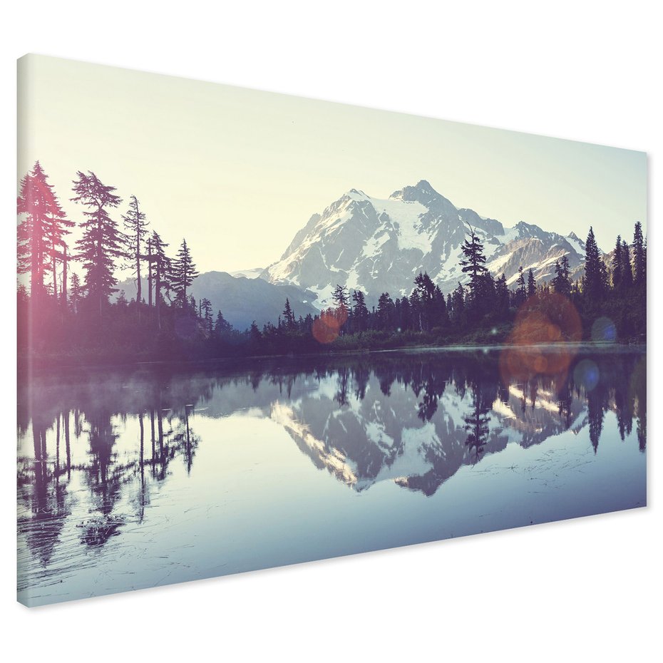 Obraz na płótnie - góry, jezioro, las