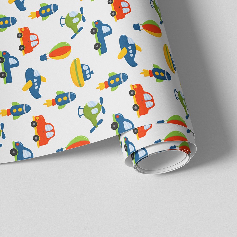 Tapeta - dziecięca, pojazdy, samolot, helikopter