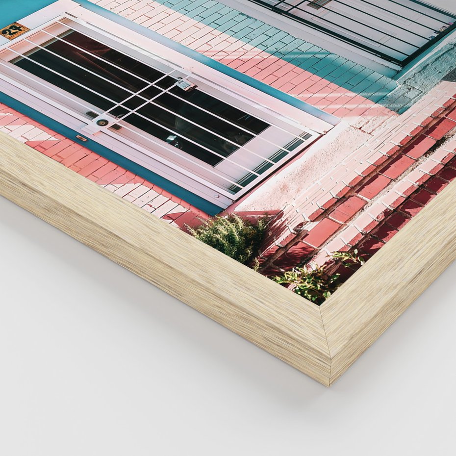 Zestaw obrazy w ramie, plakaty - palmy, samochód, deski surfingowe - rama drewno