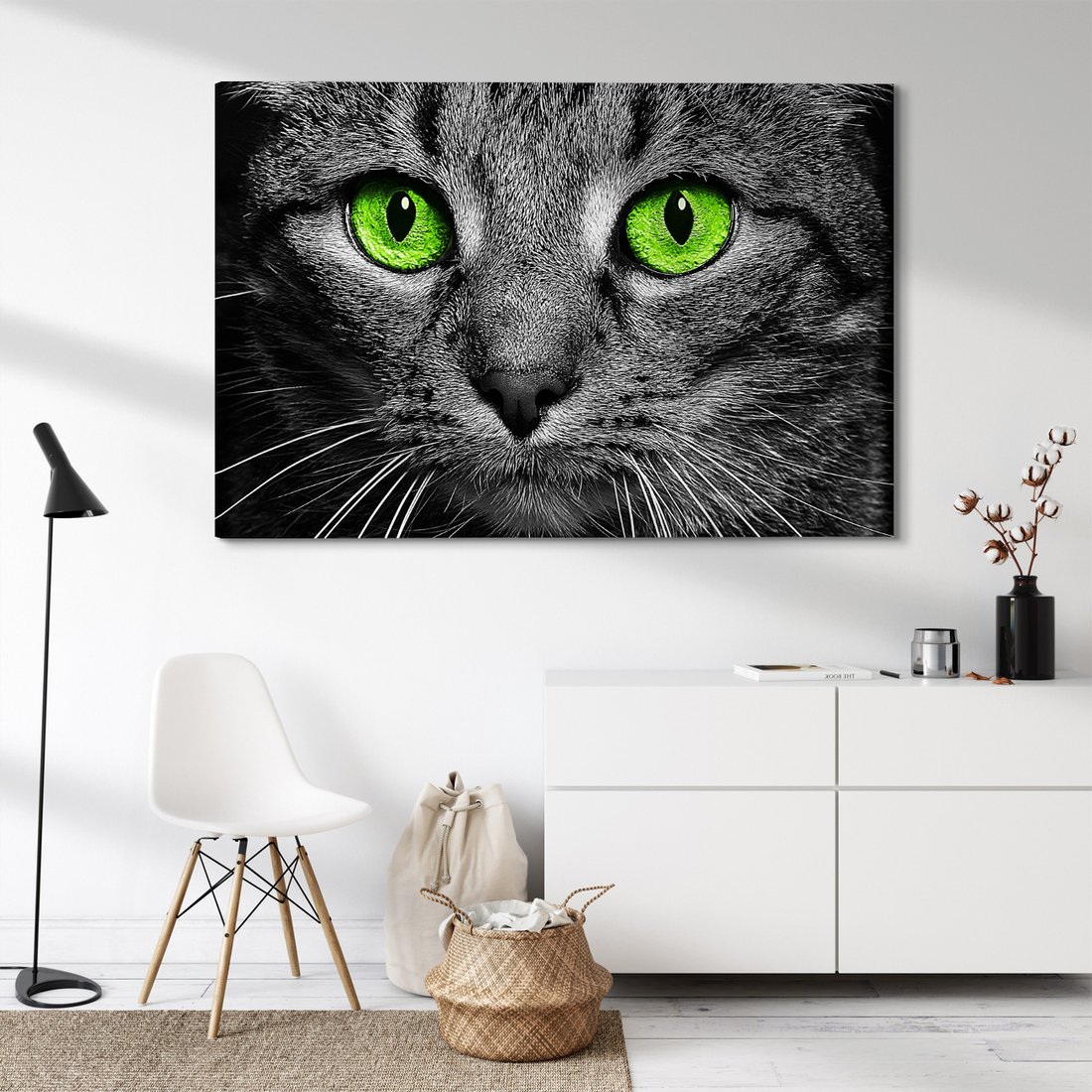 Obraz na płótnie - kot, oczy, zbliżenie