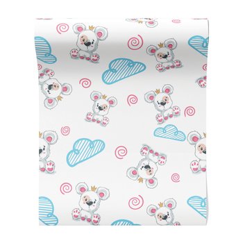 Tapeta - dziecięca, miś, chmura, wzór