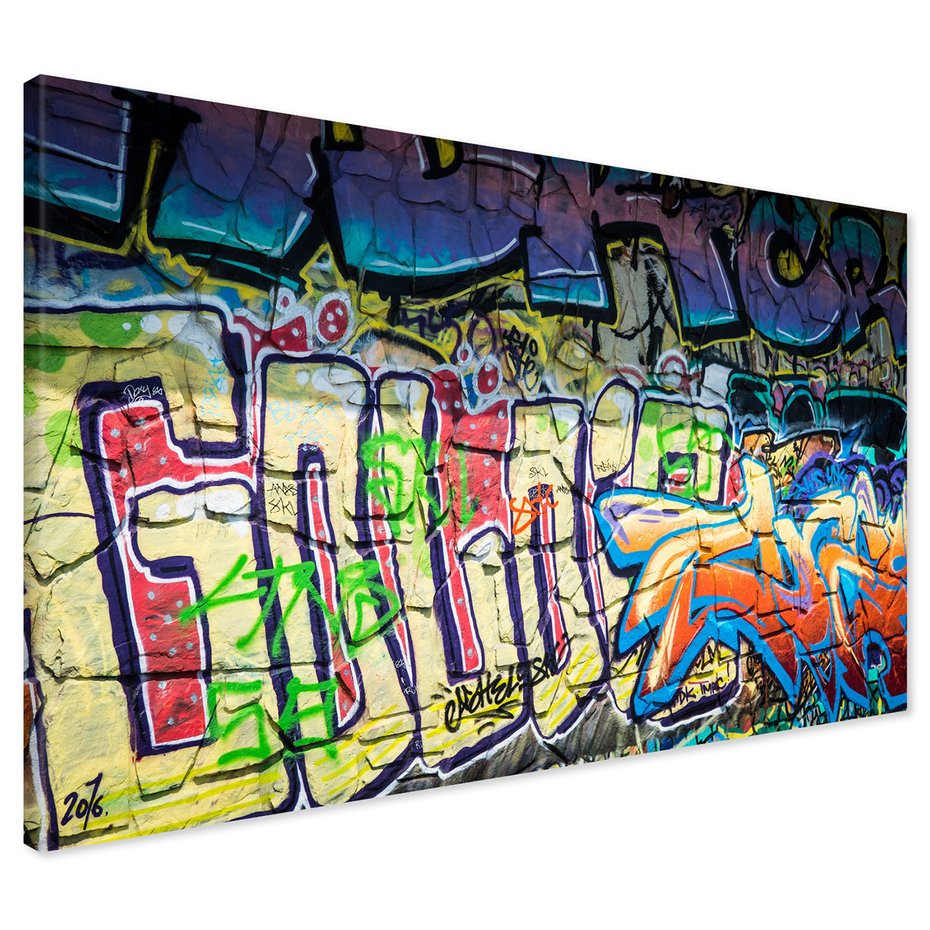 Obraz na płótnie - graffiti, mur, sztuka