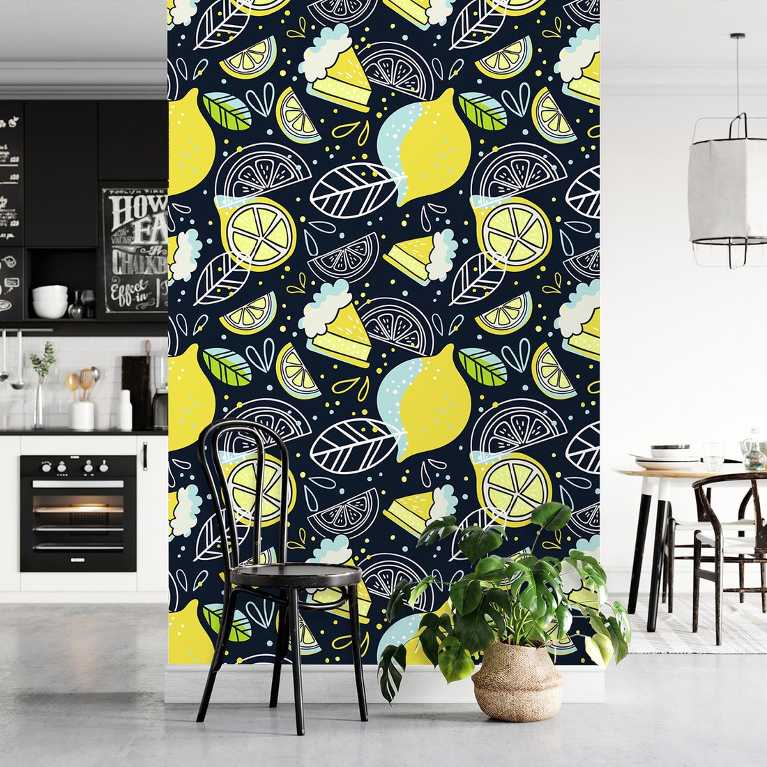 Tapeta - cytryny, ciasto, liście