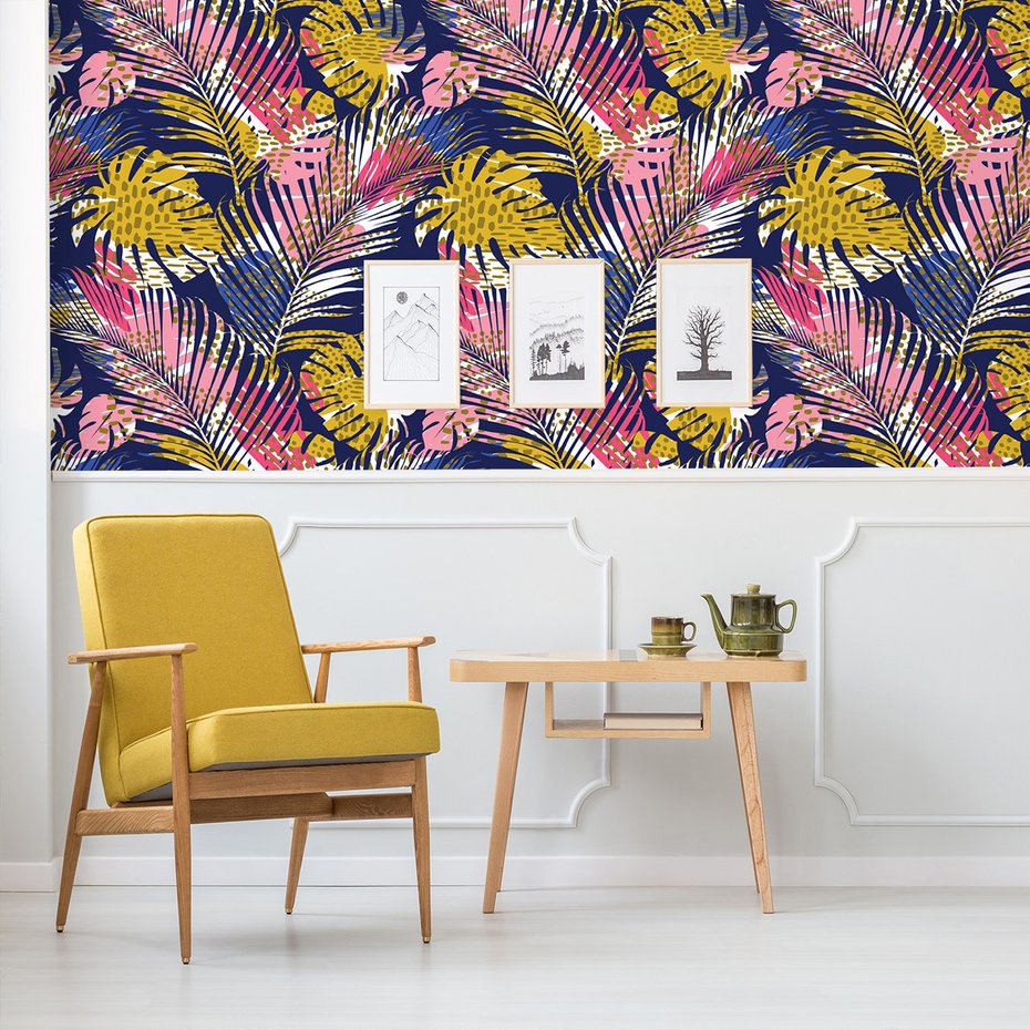 Tapeta - liście, wzór, abstrakcja