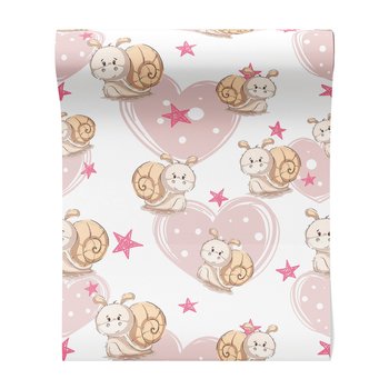 Tapeta - dziecięca, ślimak, serce, gwiazda