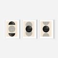 Zestaw obrazy w ramie, plakaty - abstrakcja, minimalizm, geometria - rama biała