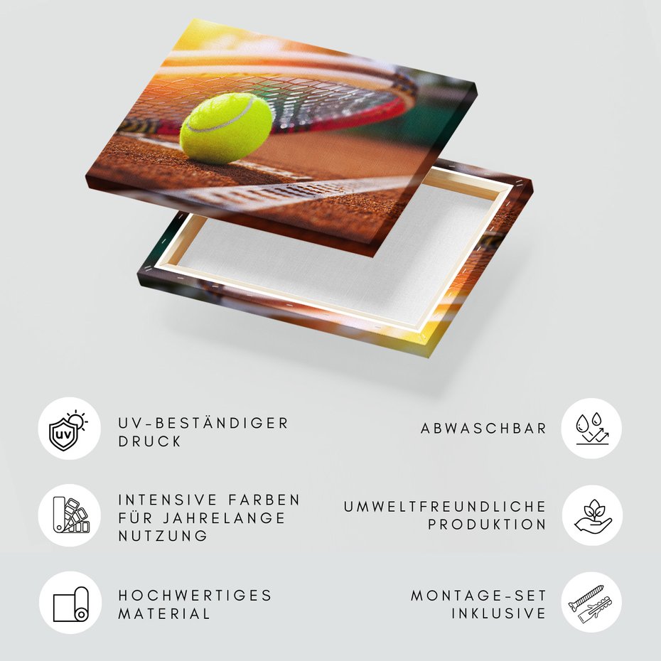 Obraz na płótnie - tenis, piłka, kort