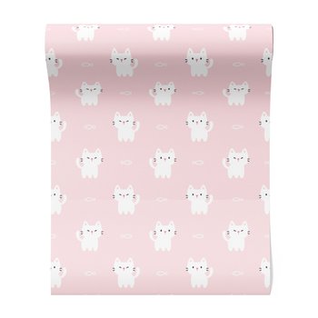 Tapeta - dziecięca, koty, ryby, tło