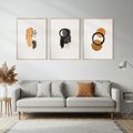 Zestaw obrazy w ramie, plakaty - abstrakcja, geometryczne, kształty - rama drewno