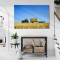 Obraz na płótnie - traktor, pole, niebo