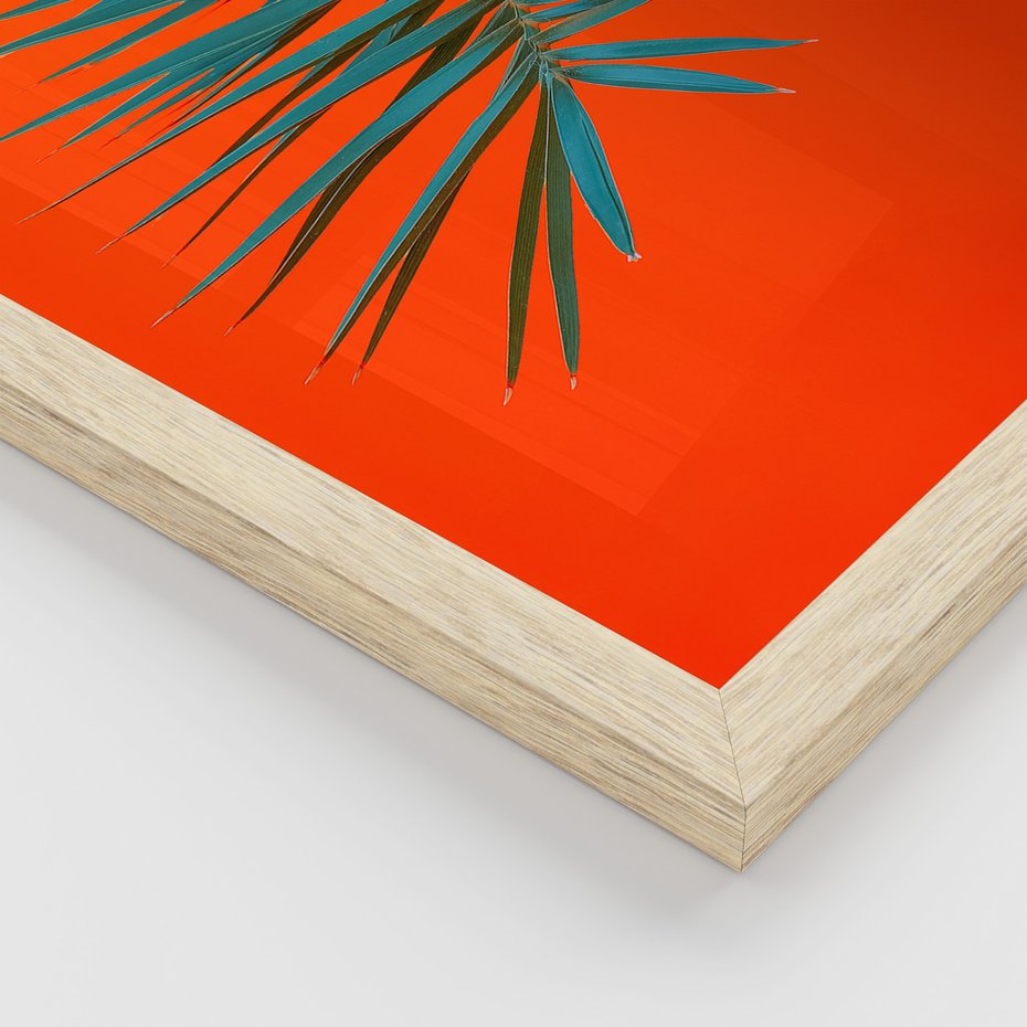 Zestaw obrazy w ramie, plakaty - liście,roślina,tropikalny - rama drewno