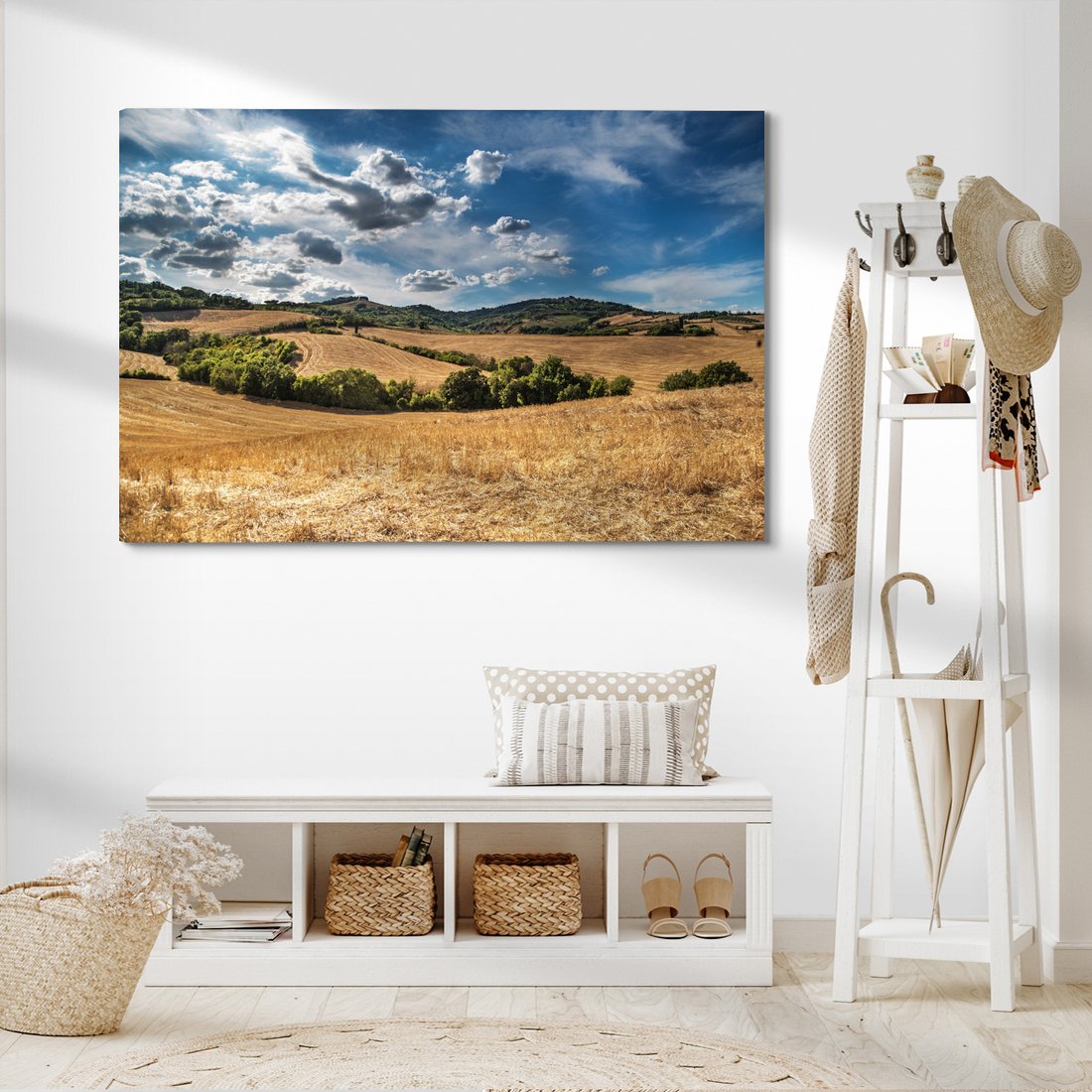 Obraz na płótnie - krajobraz, pola, niebo