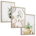 Zestaw obrazy w ramie, plakaty - rośliny, wnętrze, dekoracje - rama drewno