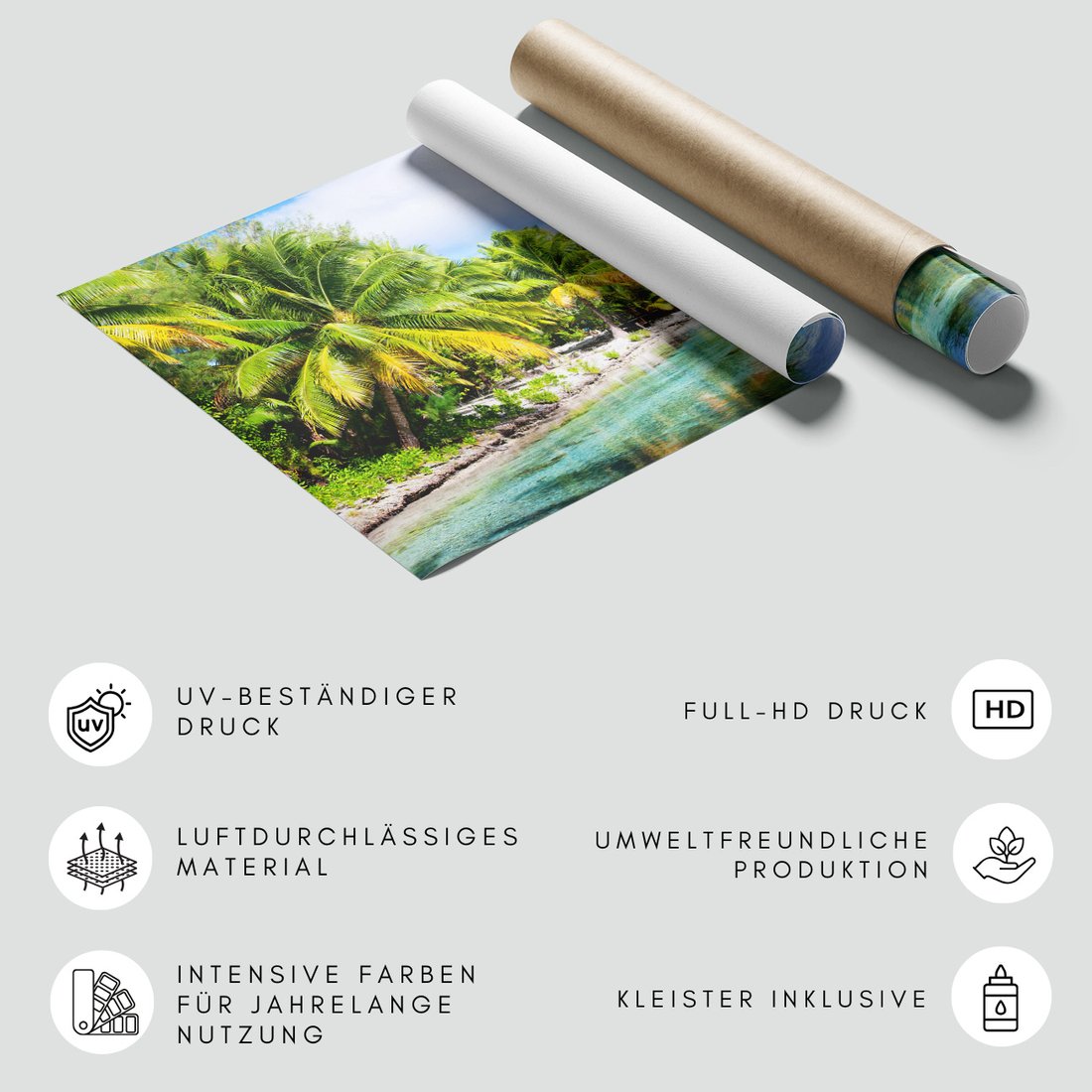 Fototapeta - palmy, woda, góry