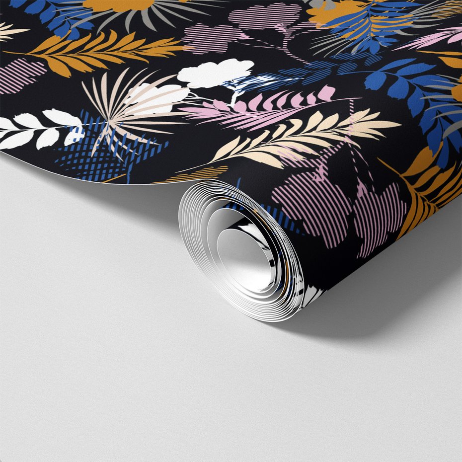 Tapeta - liście, kwiaty, tło