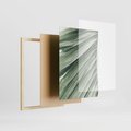 Zestaw obrazy w ramie, plakaty - liście palmowe, rośliny, natura - rama drewno