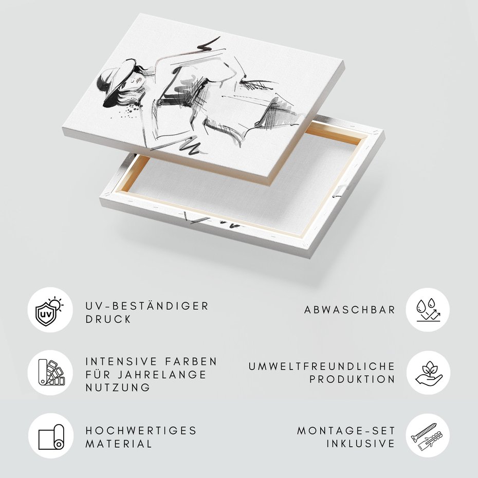 Obraz na płótnie - moda, szkic, kobieta