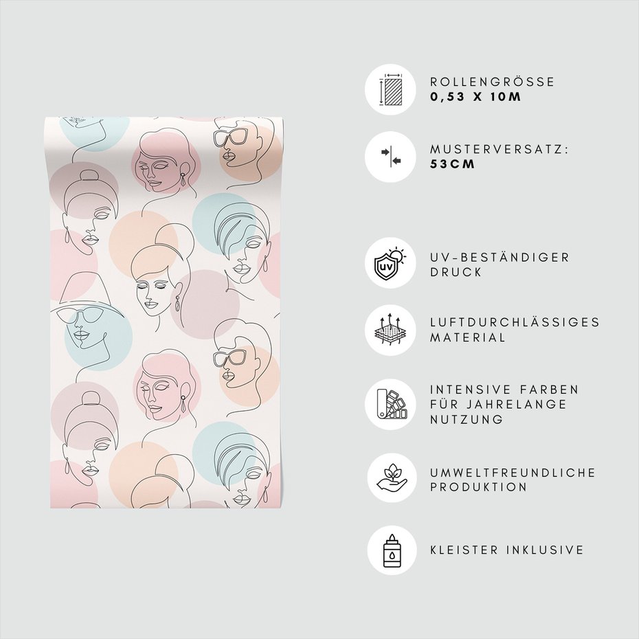 Tapeta - portrety, kobiety, abstrakcja