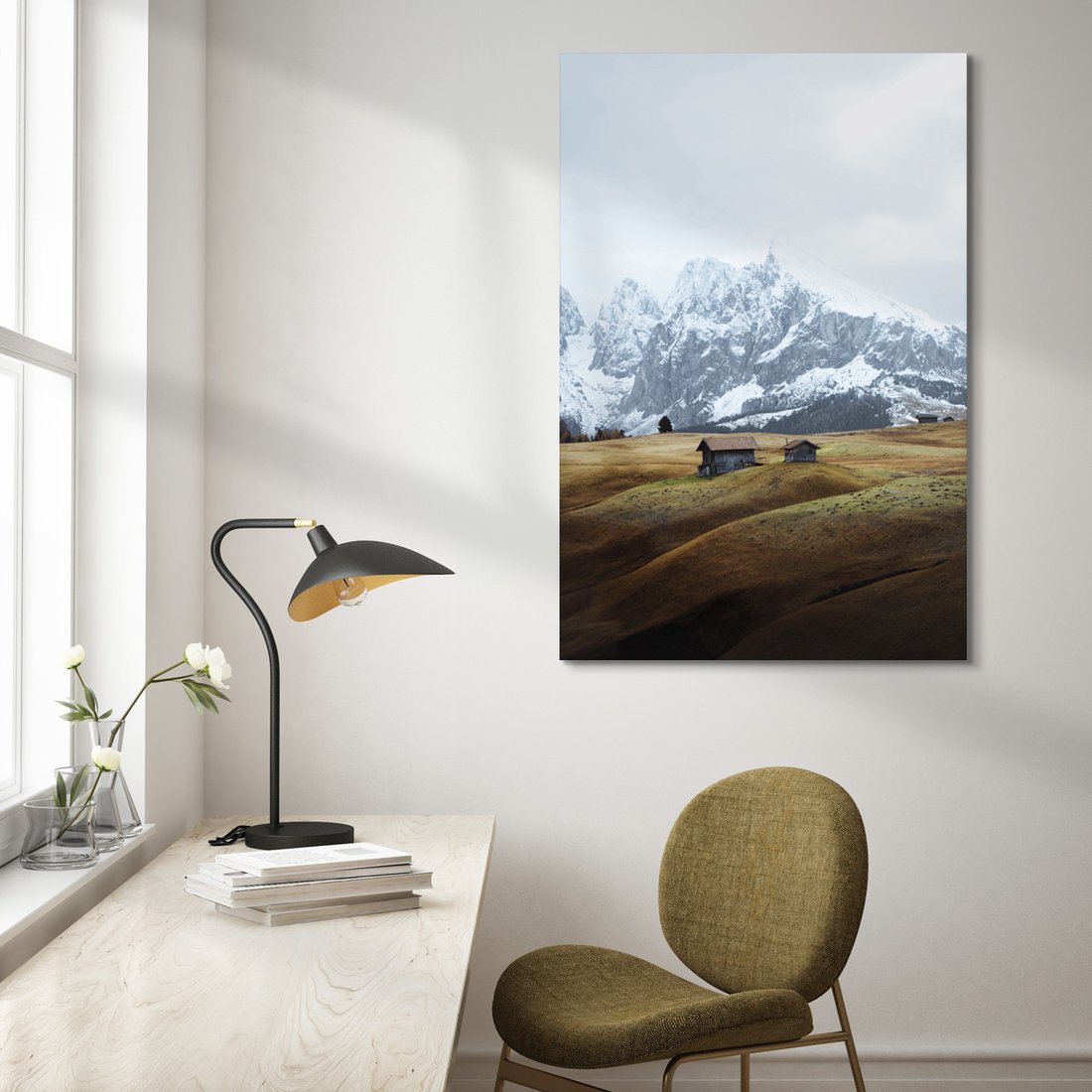 Obraz na płótnie - góry, domki, krajobraz