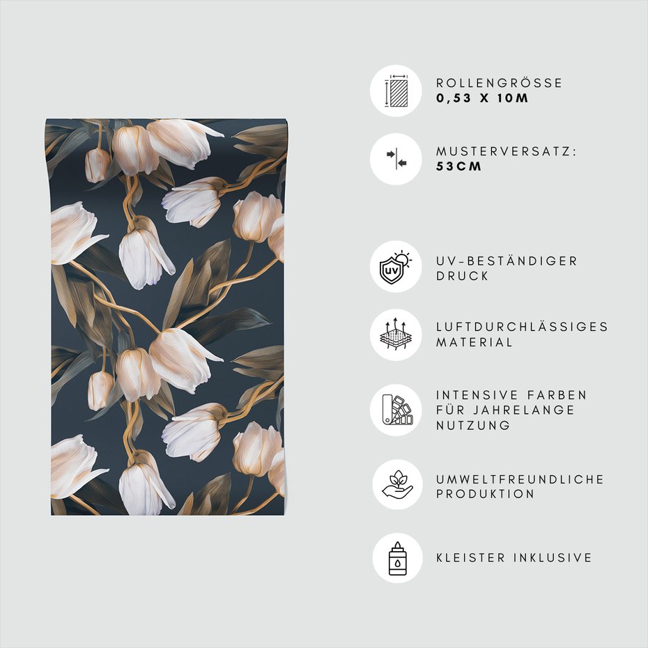 Tapeta - kwiaty, liście, płatki