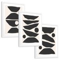 Zestaw obrazy w ramie, plakaty - abstrakcja, minimalizm, kształty - rama biała