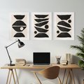 Zestaw obrazy w ramie, plakaty - abstrakcja, minimalizm, kształty - rama biała