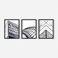 Zestaw obrazy w ramie, plakaty - architektura, budynek, fasada - rama czarna