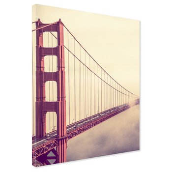 Obraz na płótnie - most, miasto, mgła